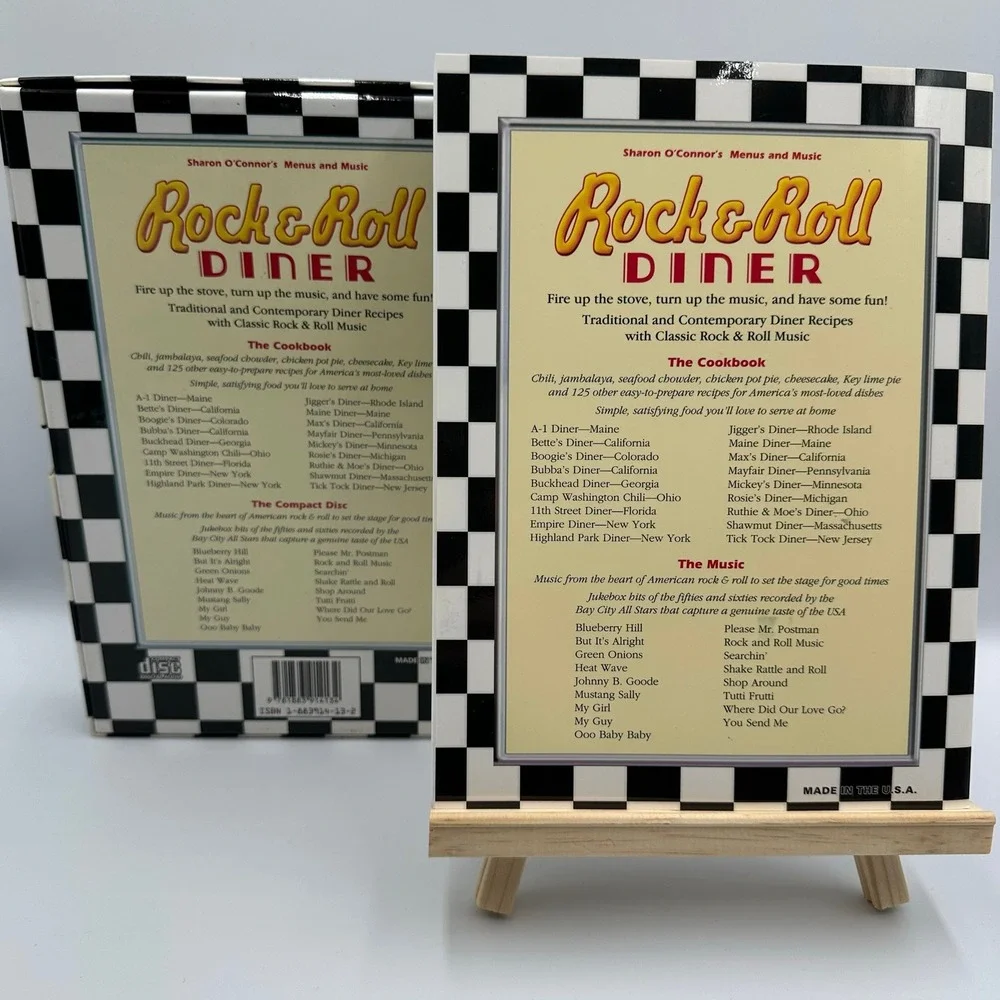 Rock & Roll Diner O'Connor 1996 Boxed Set Book & CD Menus Music Vol X Very Good - Picture 3 of 8
